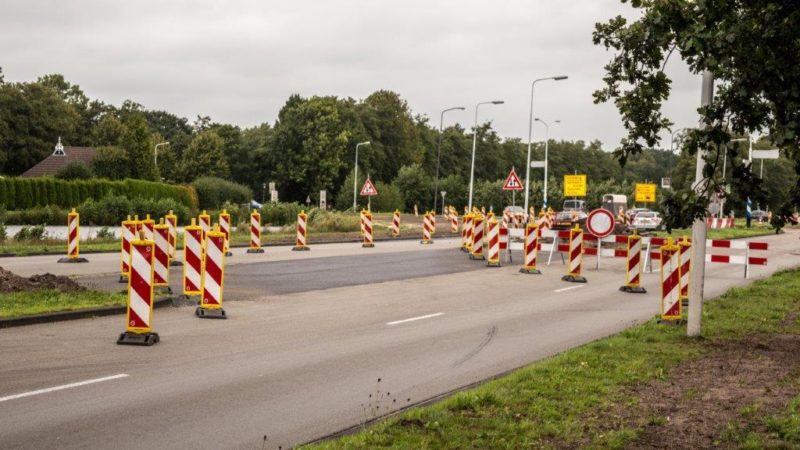 Verkeersmaatregelen Noorderhogeweg Drachten volgens het verkeersplan.